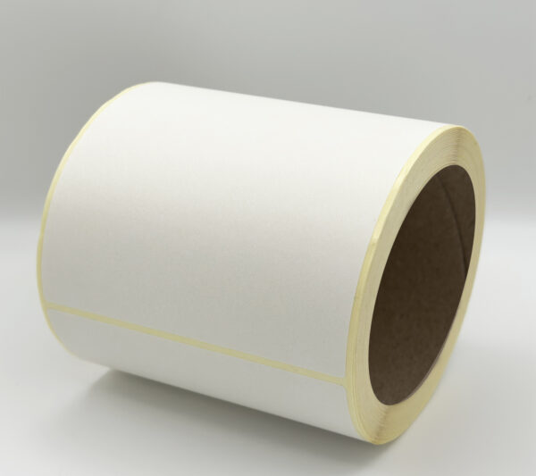 Etiquettes vierges 100×150 mm pap thermique diamètre mandrin 76 Vendues par 1 rouleau. 500 étiquettes par rouleau. Compatible avec les imprimantes thermiques.